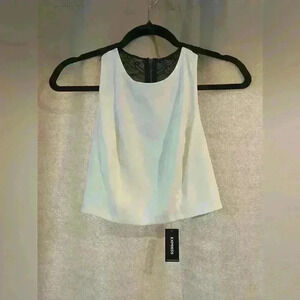 Women’s White w/Black Lace Express Crop Top